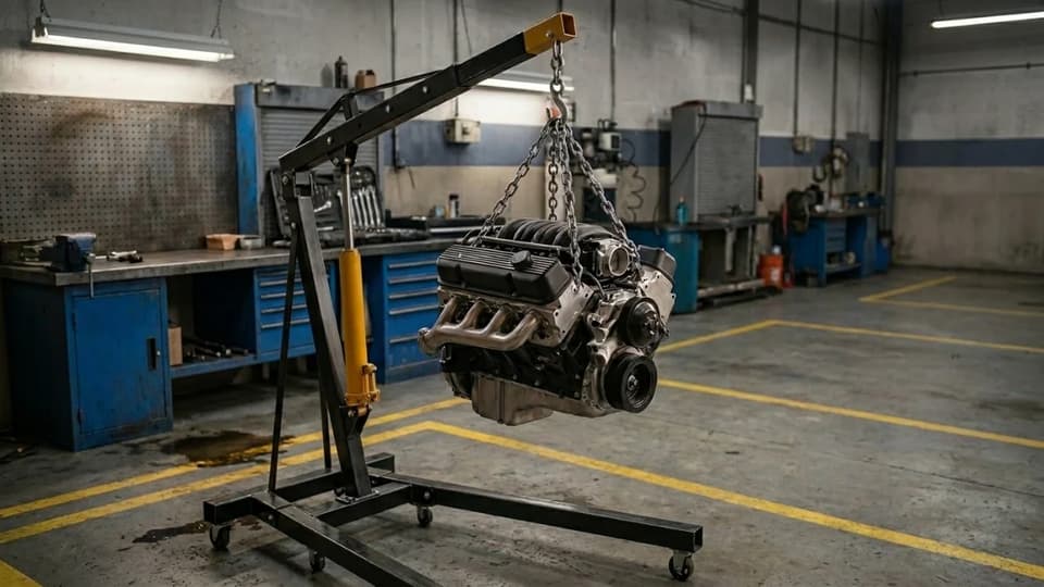 Løft motoren ud af bilen