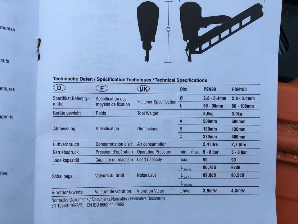 Sømpistol Paslode PSN100